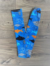 Load image into Gallery viewer, Ocean Sea Mammal Sharks &amp; Fish Stethoscope sock cover for Medical Professionals
