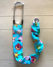 Load image into Gallery viewer, Toy Story Characters Emoji Blue Fabric Stethoscope sock cover for Medical Professionals
