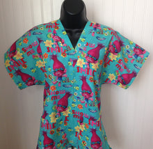 Load image into Gallery viewer, Trolls Medical Scrub Top POPPY SHOW ME A SMILE Unisex Style for Men &amp; Women
