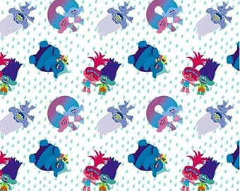 Trolls Friends Cartoon White Fabric Nurse Medical Scrub Top Unisex Style for Men & Women