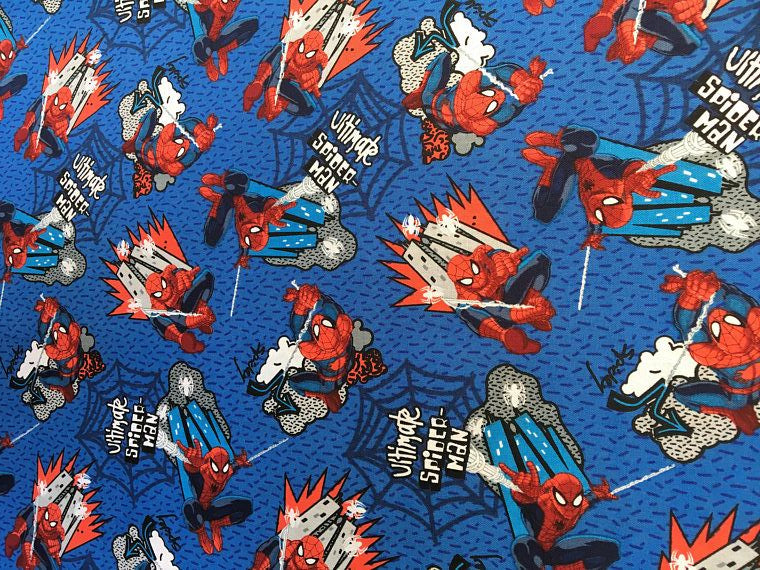 Super Hero Ultimate Spider-Man Blue Fabric Nurse Medical Scrub Top Unisex Style Shirt for Men & Women