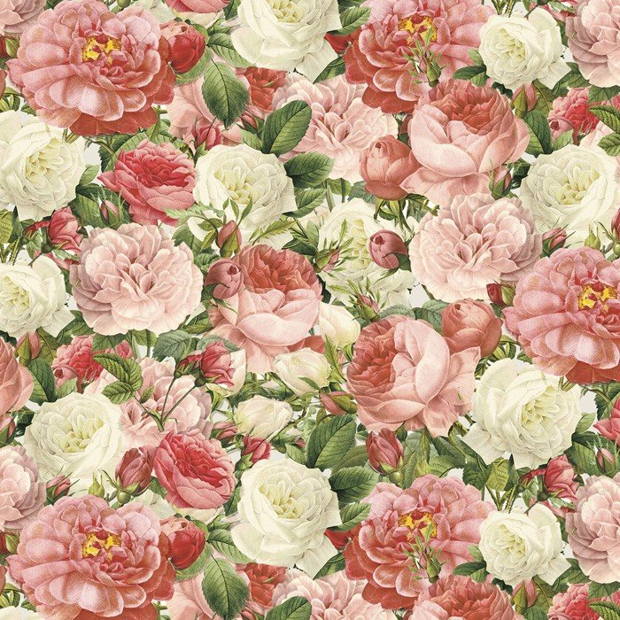 Floral Vintage Rose Bouquet Flowers Fabric Unisex Medical Surgical Scrub Caps Men & Women Tie Back and Bouffant Hat Styles