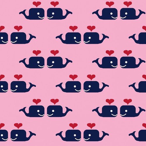 Cute Whales in Love Hearts Pink Fabric Stethoscope cover for Medical Professionals